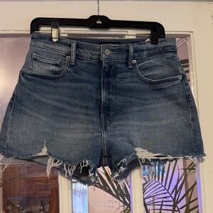 Lucky Brand Dark Blue Frayed Jean Shorts
